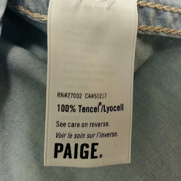 PAIGE | Billie Lace Up Chambray popover sz XS - Picture 7 of 8